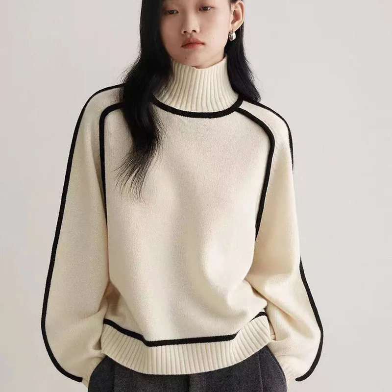 Evelyn™ | Elegant Patchwork Turtleneck Sweater