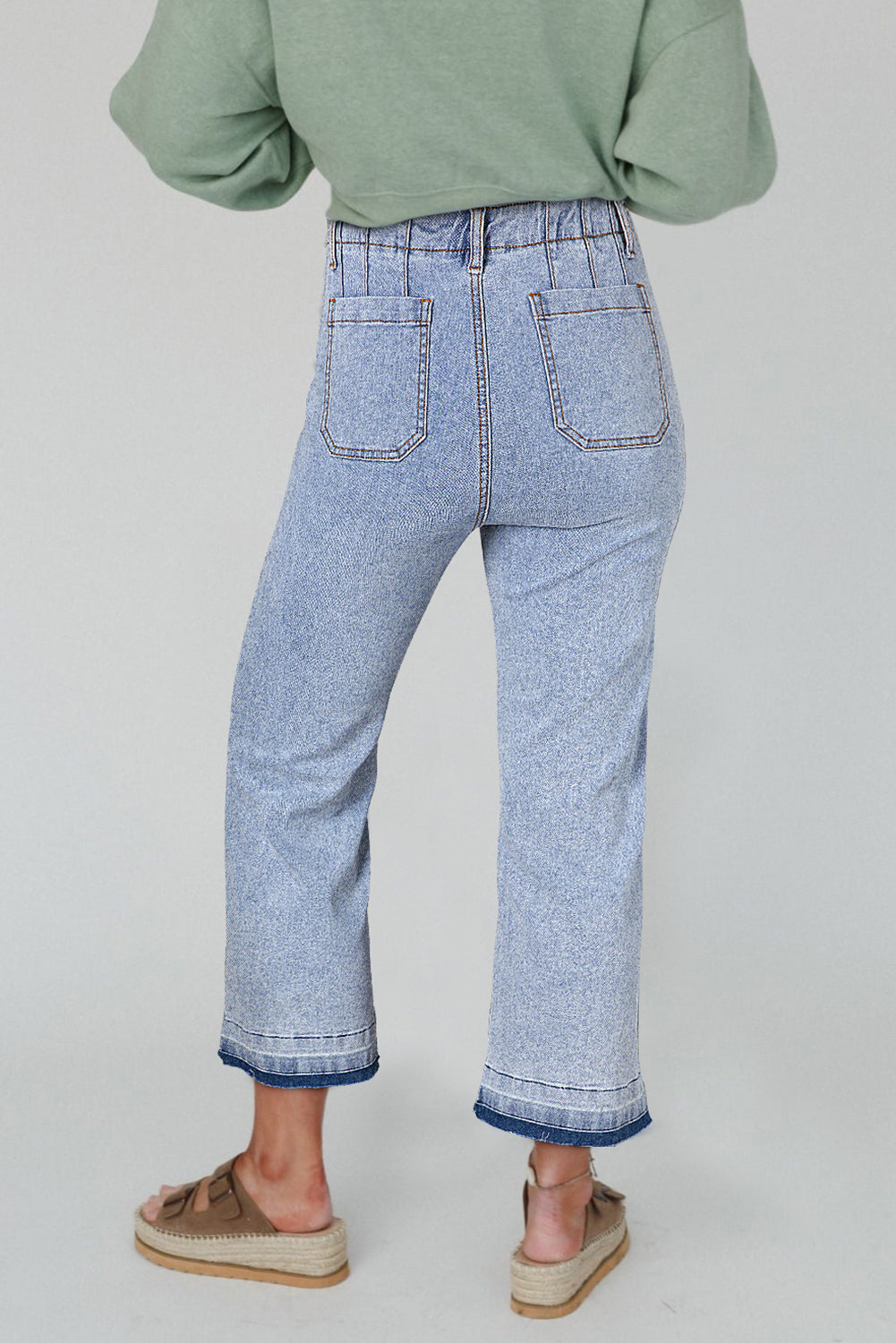 Contrast Edge Cropped Jeans