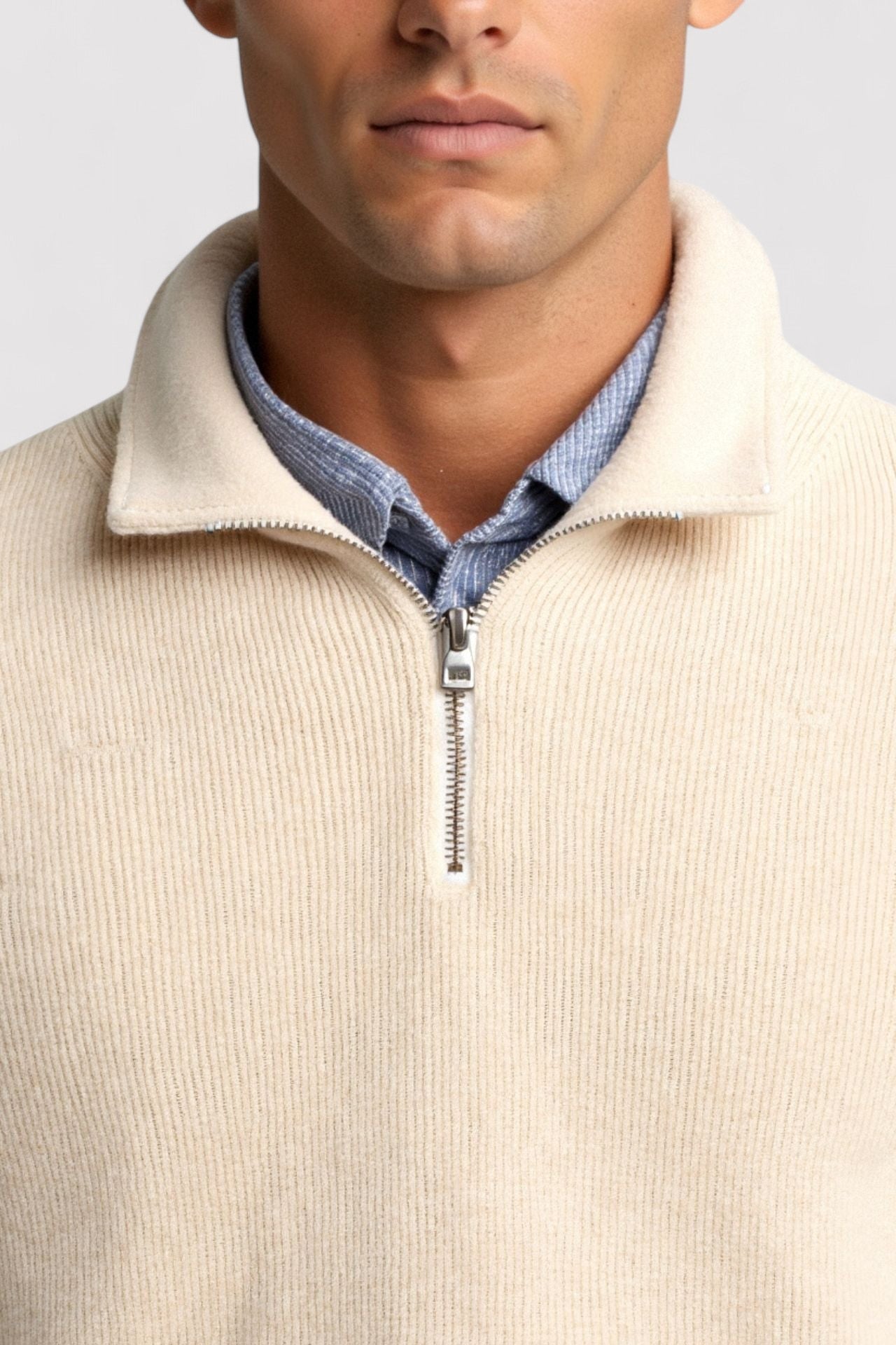 Gallucci Classic Knitted Wool Zip Sweater