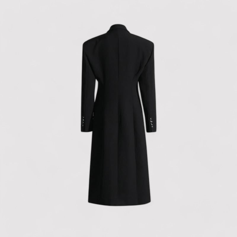 Gallucci| Elegant Long Noir Coat