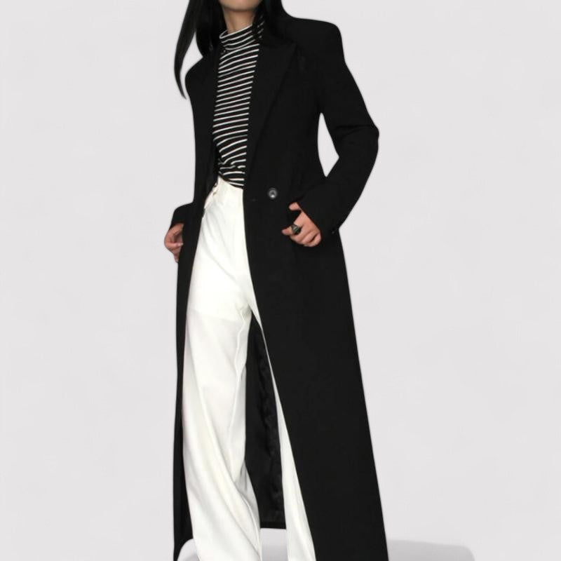 Gallucci| Elegant Long Noir Coat