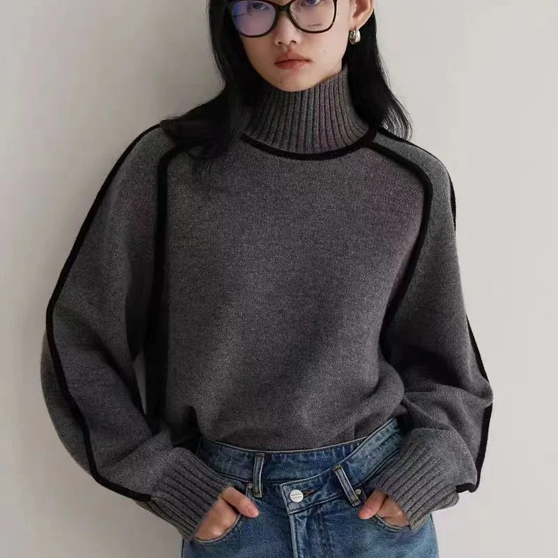 Evelyn™ | Elegant Patchwork Turtleneck Sweater