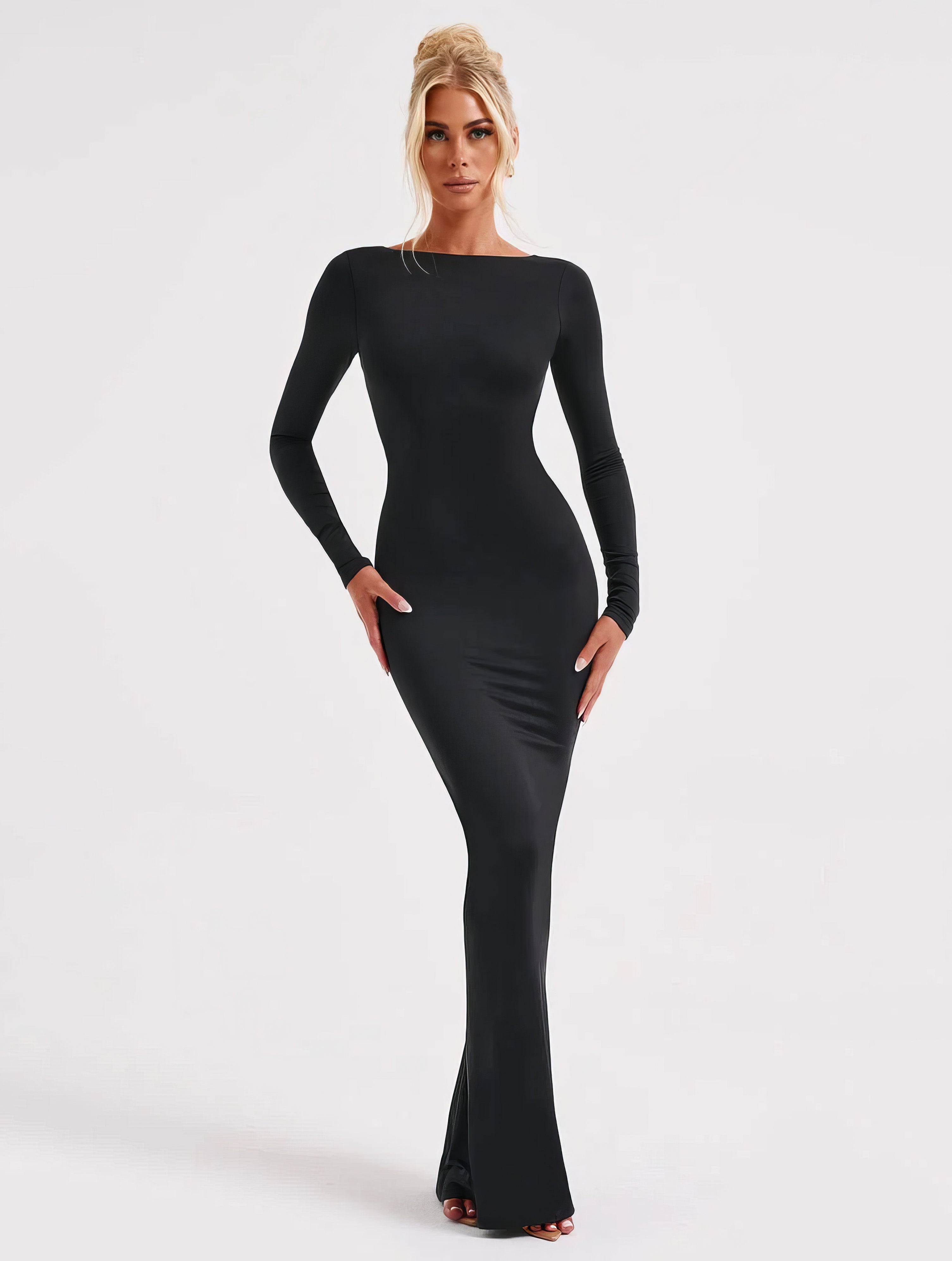 Gallucci| PLUNGE BACK MAXI DRESS