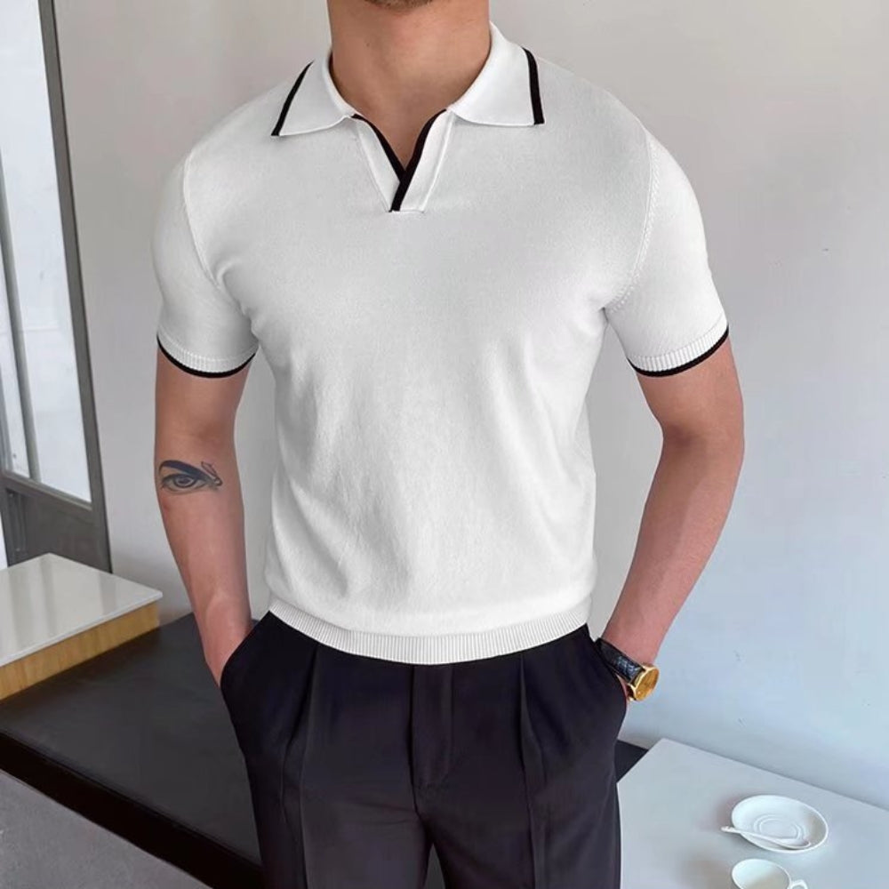 Gallucci Casual Knitted Polo Collar T-Shirt