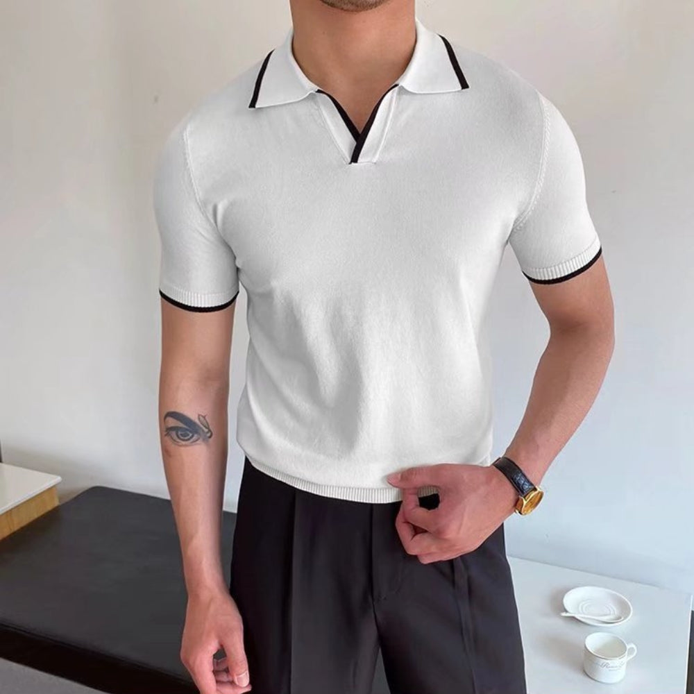 Gallucci Casual Knitted Polo Collar T-Shirt