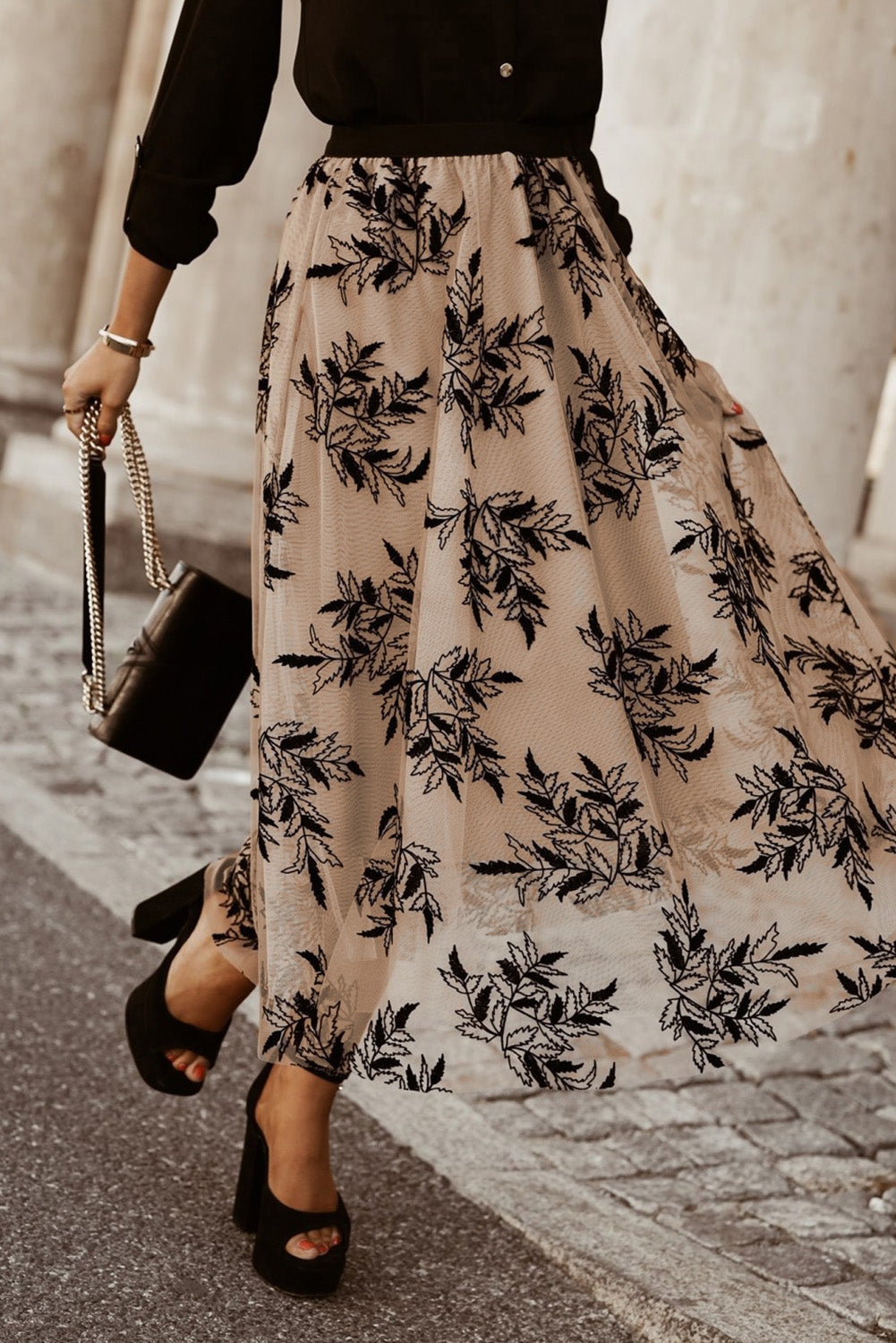 Floral High Waist Skirt