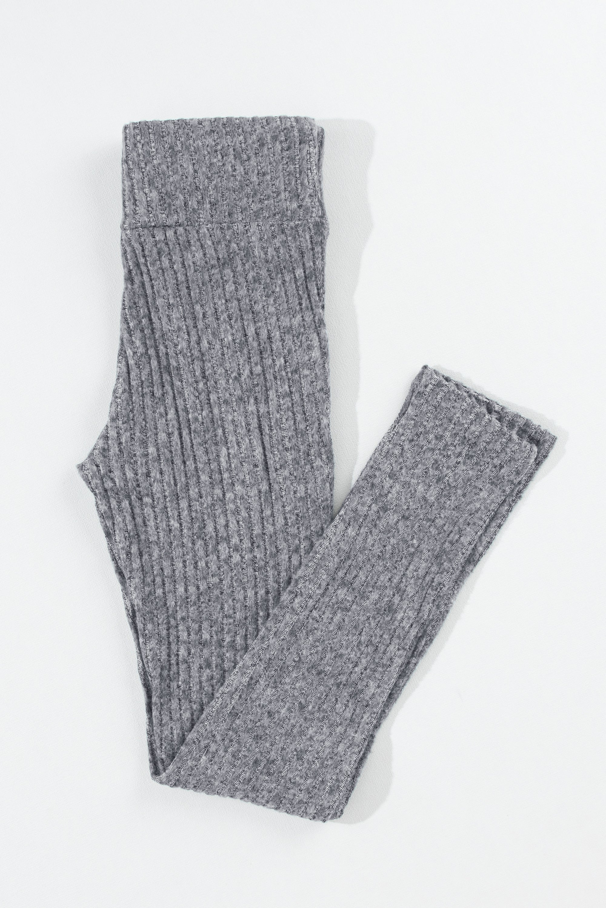 Wide Waistband Ribbed Knit Leggings