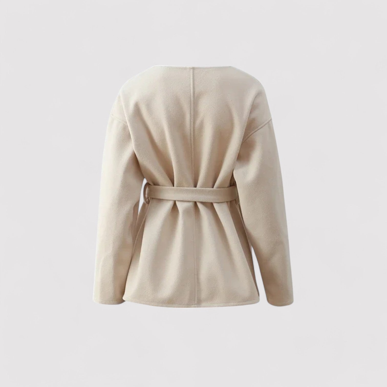 Gallucci Chic Midi Coat With Belt V-Neck Jacket