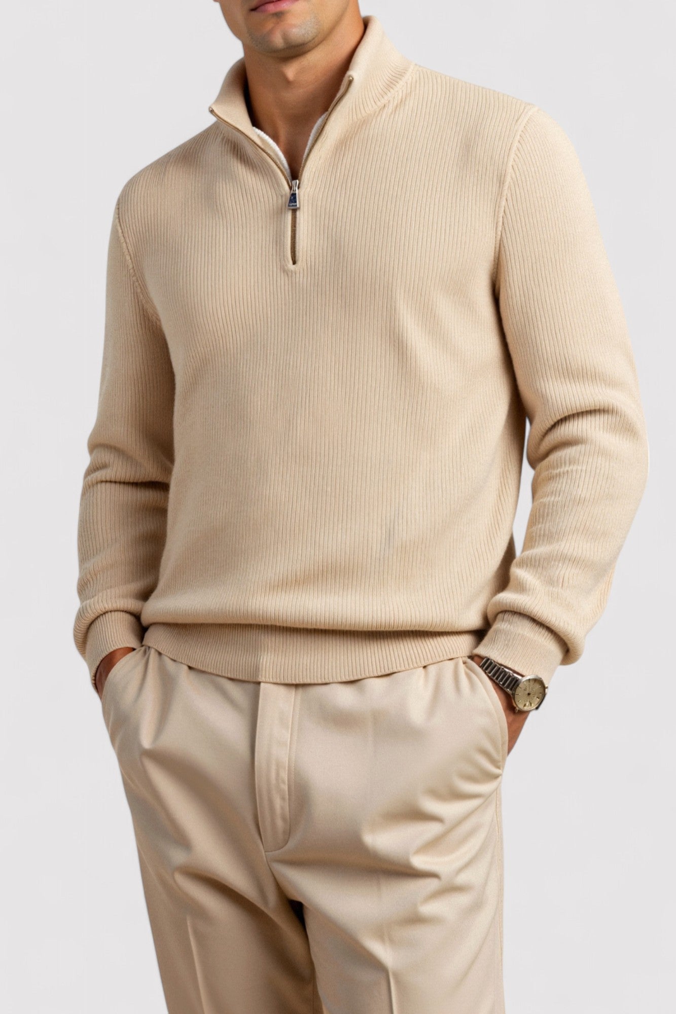 Gallucci Classic Knitted Wool Zip Sweater