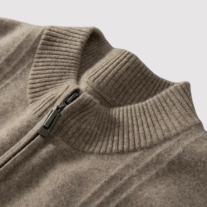 Gallucci Pure Cashmere Ribbed Half Zip