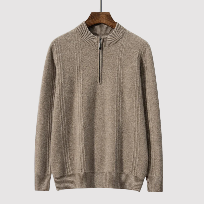 Gallucci Pure Cashmere Ribbed Half Zip