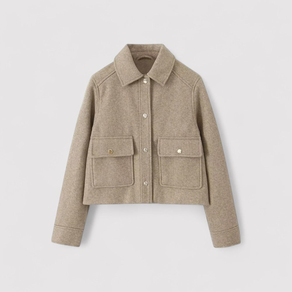 Gallucci Classy Cropped Wool Blend Jacket Button Up