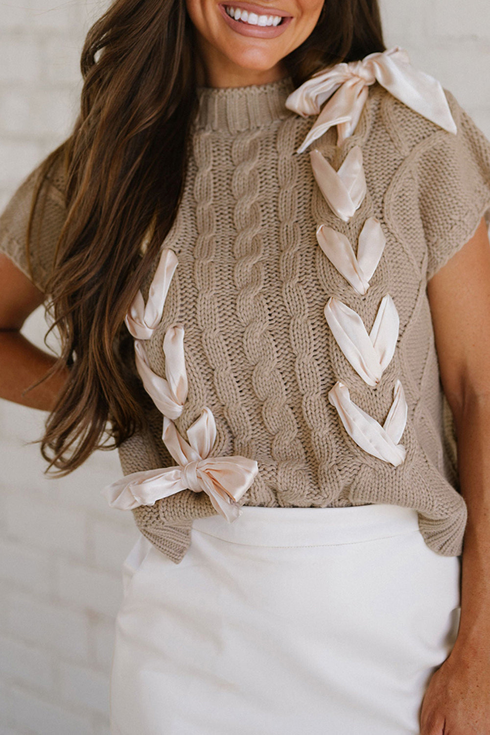 Bowknot Short Sleeve Sweater